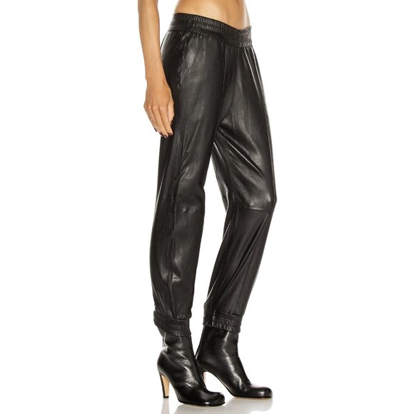 SPRWN | Slim Fit Cuffed Jogger Black Leather - Picture 2 of 12